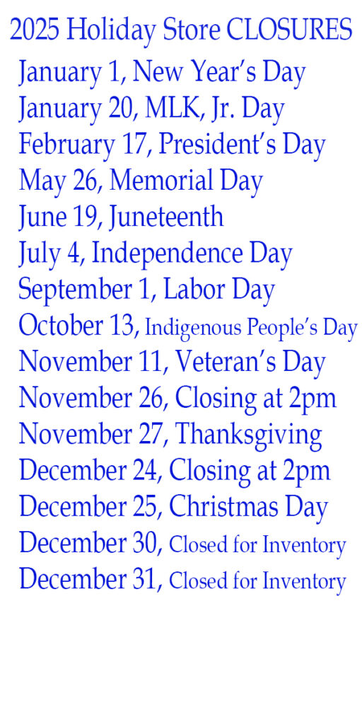 Holiday Closures List