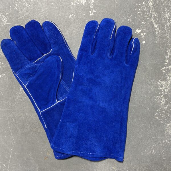 Blue welder glove, Kevlar, 5MM foam lining, wing Thumb