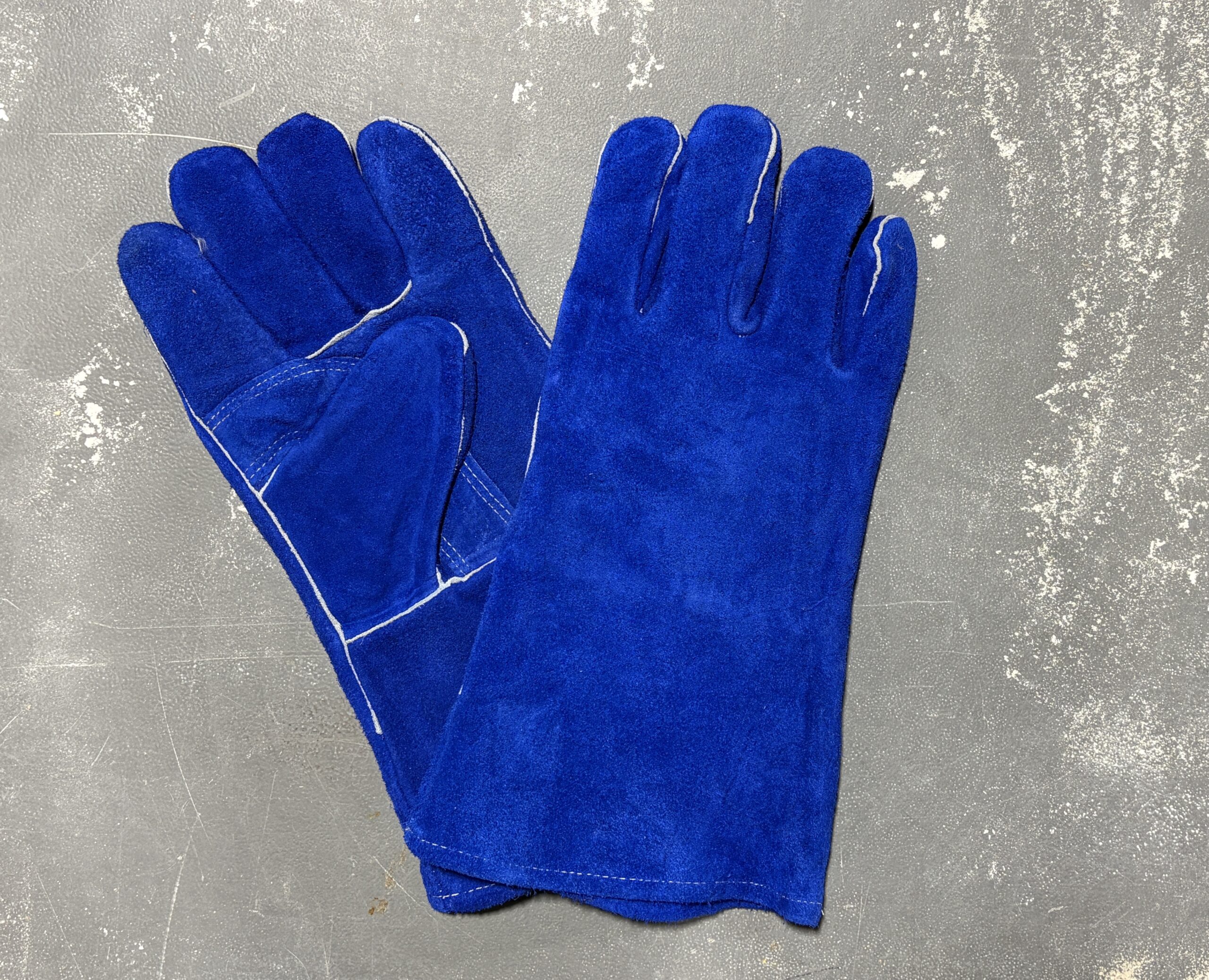 Blue welder glove, Kevlar, 5MM foam lining, wing Thumb