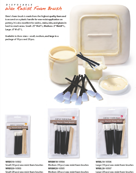 Xiem Wax Resist Foam Brush - Small .25'' (10 pcs)